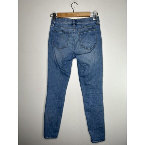 J. Crew Pants Womens Blue Denim Jeans Toothpick Distressed Cut-Off Size 25 - Picture 7 of 14
